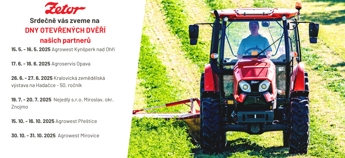 Přijďte se podívat na traktory ZETOR – DNY OTEVŘENÝCH DVEŘÍ u našich partnerů