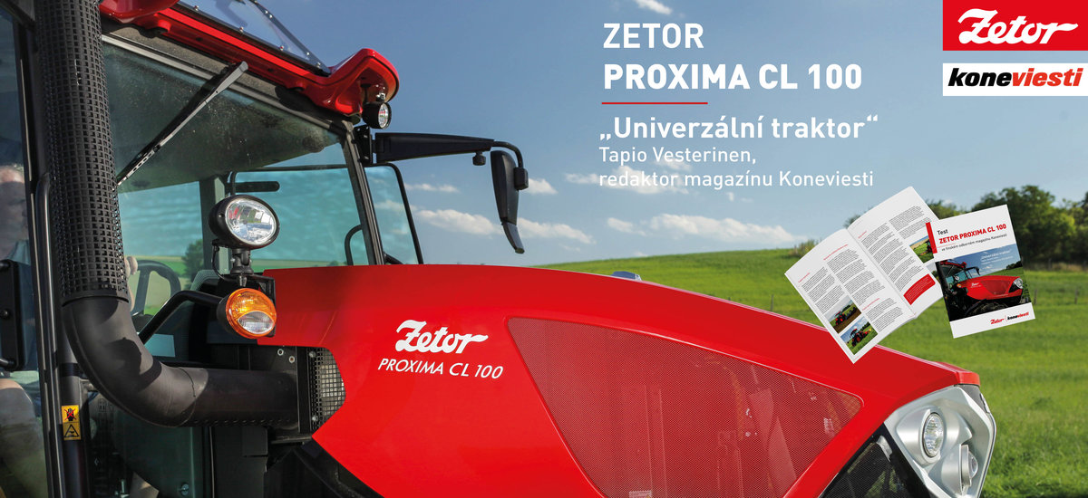 Test traktoru ZETOR PROXIMA CL 100 ve finském odborném magazínu Koneviesti
